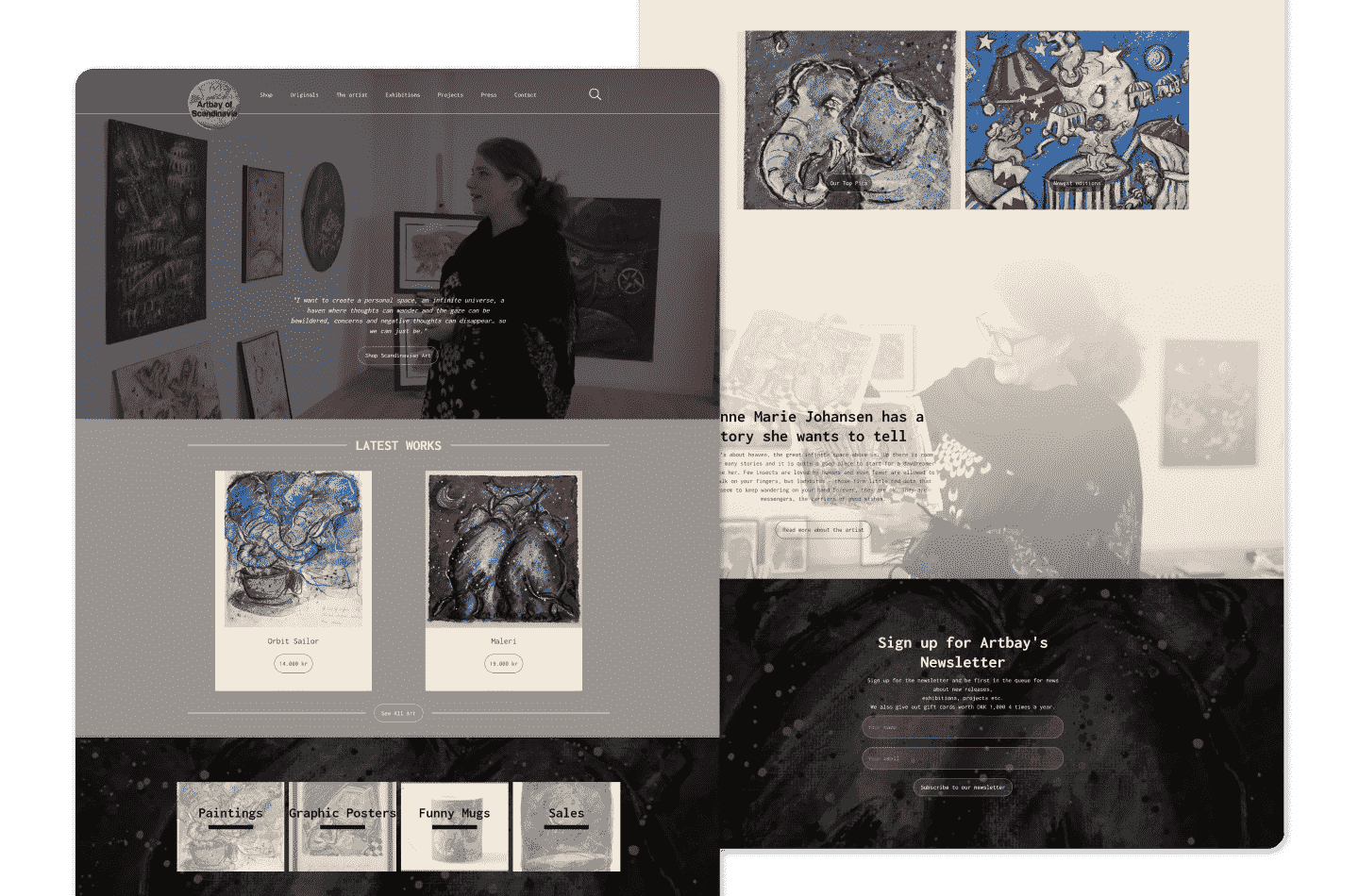 web design project for an art collector